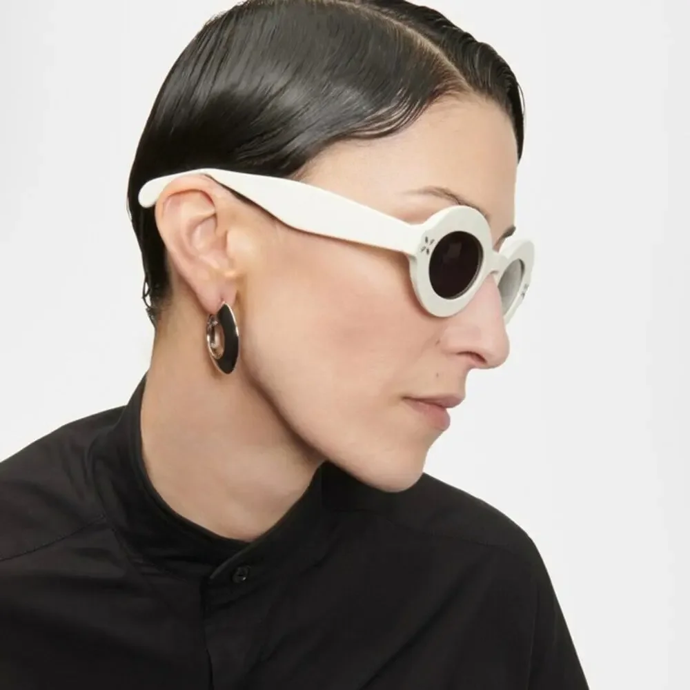 New! Alaïa White Oval Sunglasses AA0059S 002, Authentic